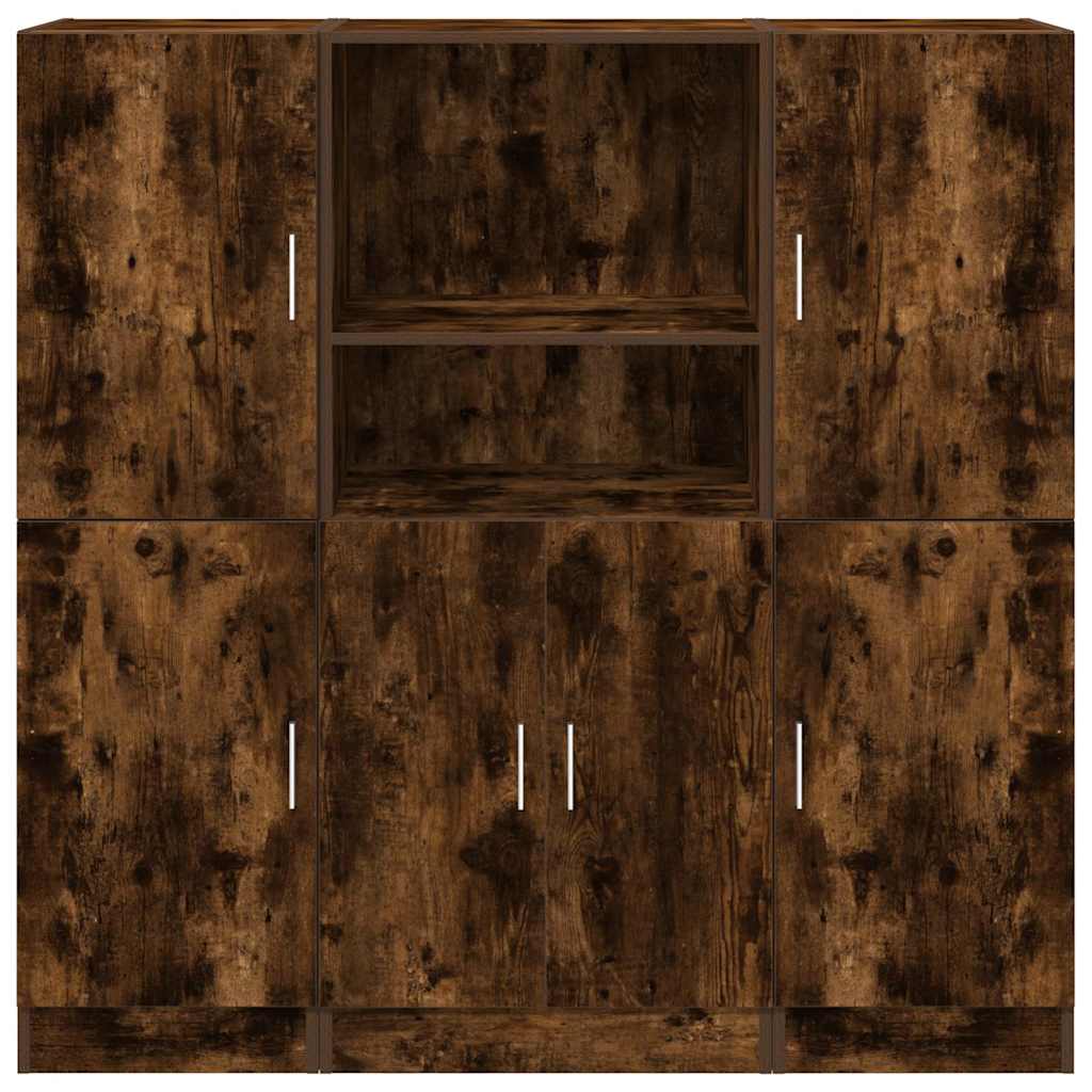3-tlg. Küchenschrank-Set Weiß Holzwerkstoff