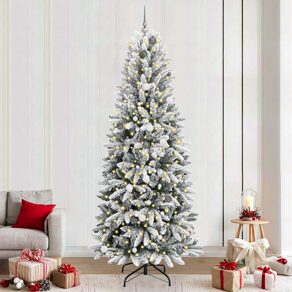 Künstlicher Weihnachtsbaum mit 150 LEDs mit Ständer Weiß 120 cm