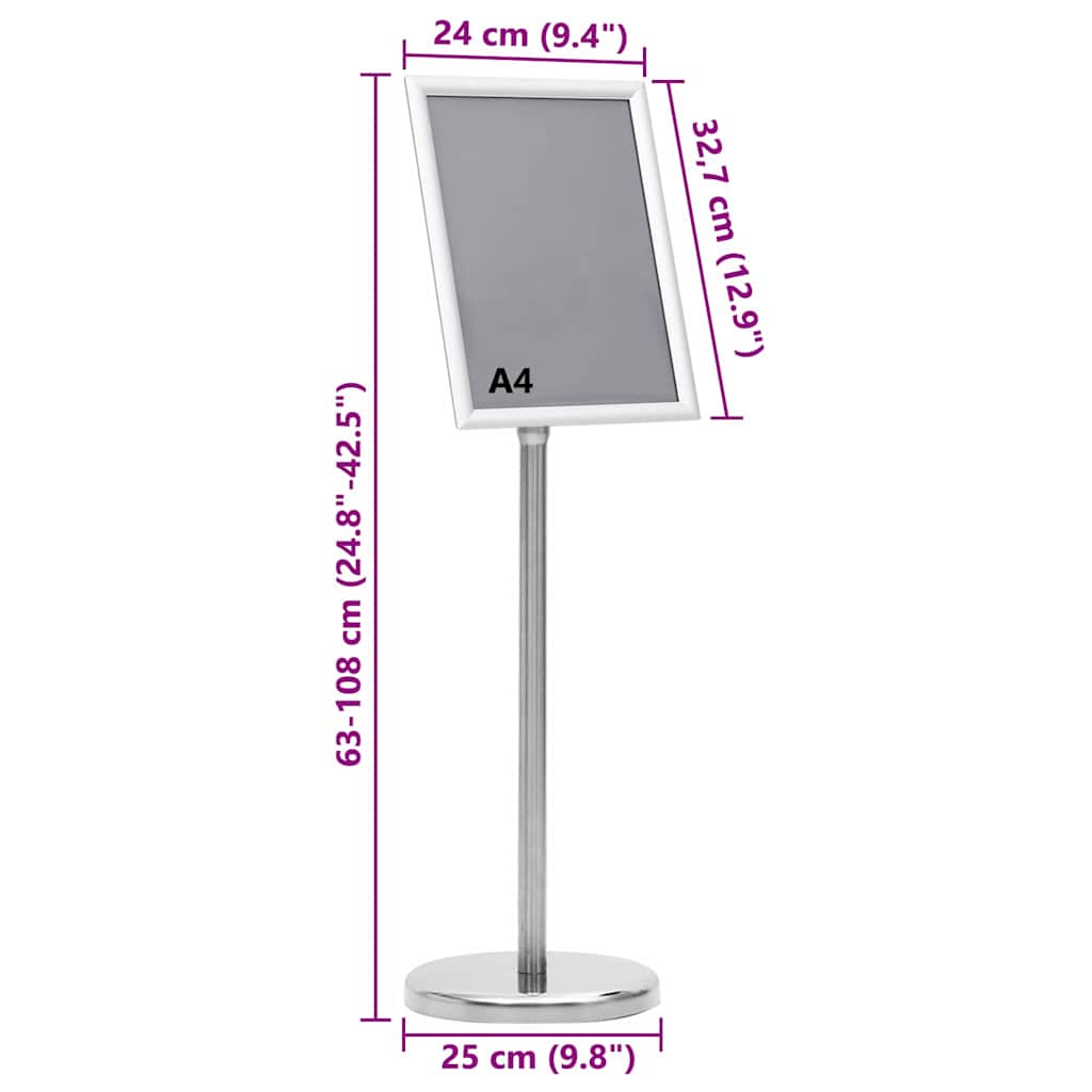 Plakatständer 2 pcs Schwarz 45 x 32,7 x 108 cm Aluminium