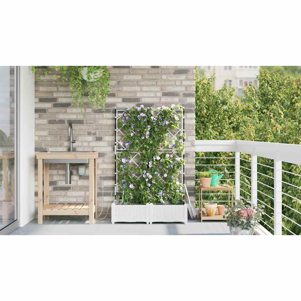 Garten-Pflanzgefäß 4 Stk. Braun 160 x 40 x 22 cm PP