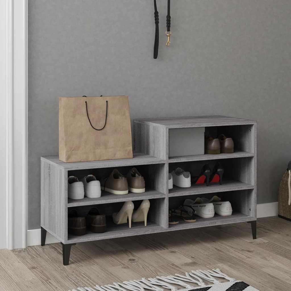 Schuhregal Weiß 102x36x60 cm Holzwerkstoff
