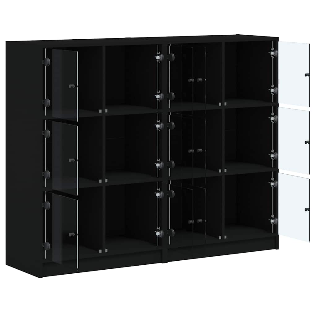 Bücherregal mit Türen Weiß 136x37x109 cm Holzwerkstoff