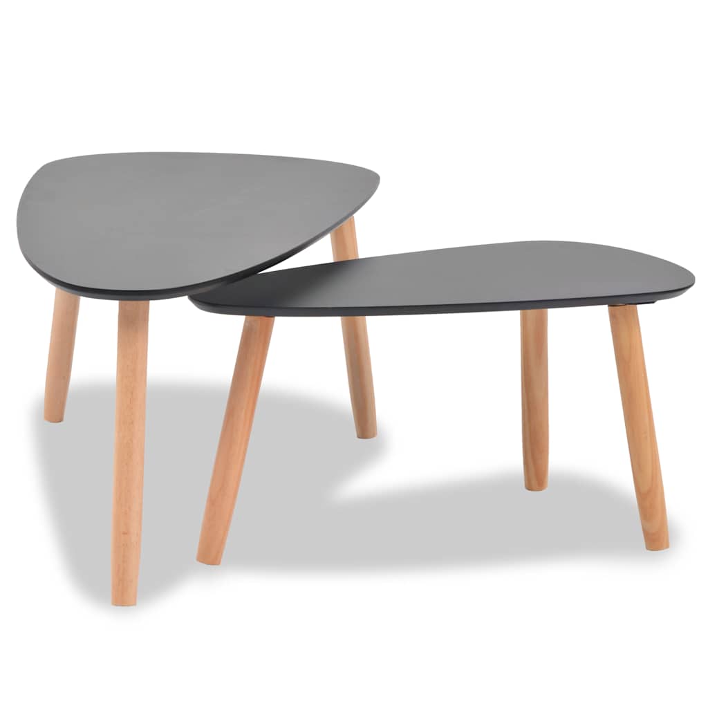 2-tlg. Couchtisch-Set Massivholz Kiefer Weiß