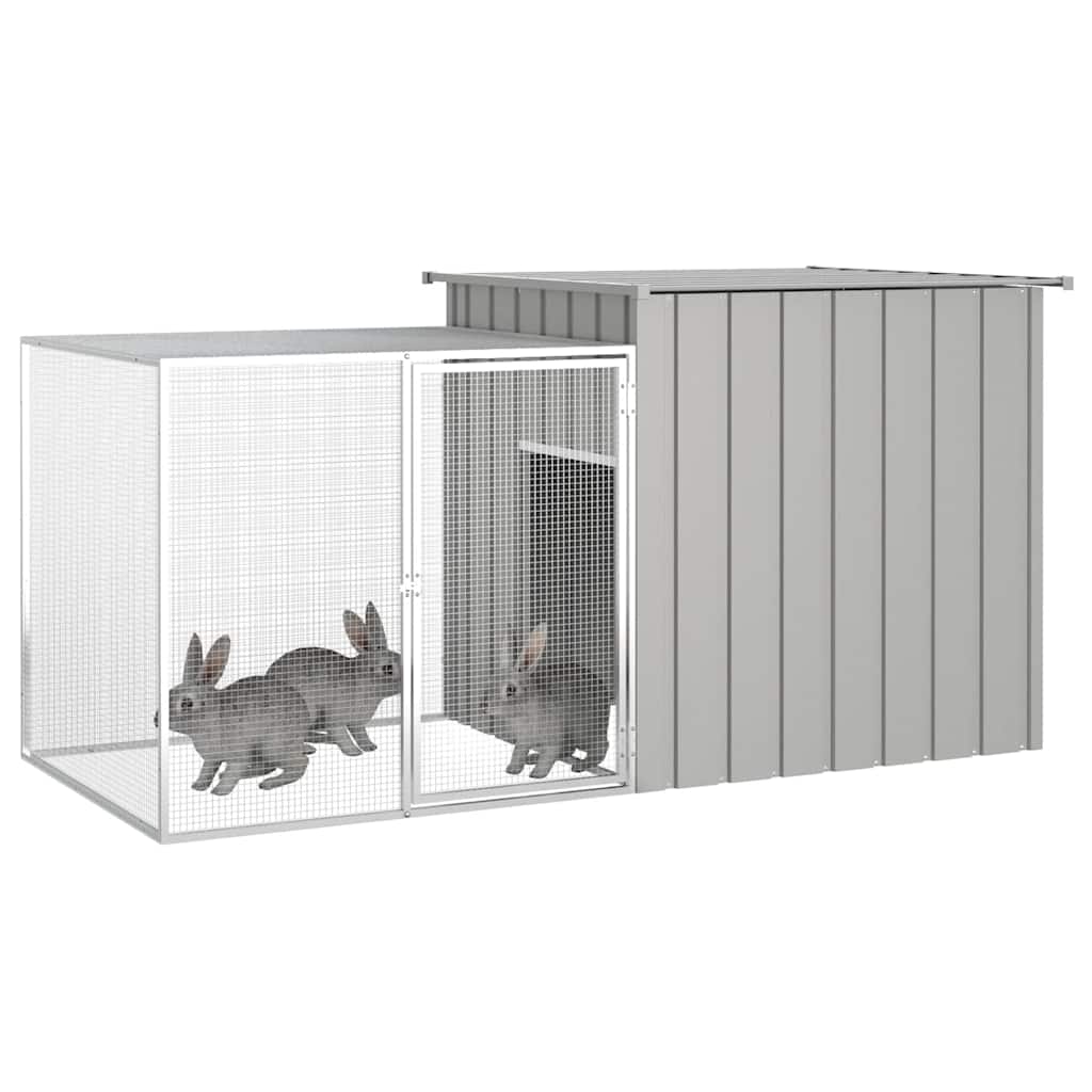 Kaninchenkäfig Anthrazit 200x91x100 cm Verzinkter Stahl