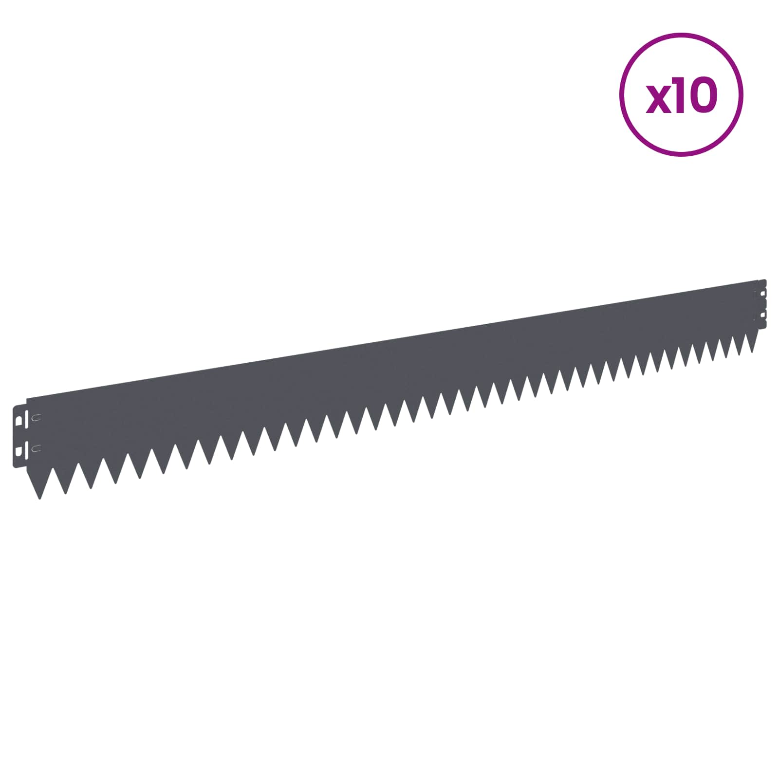 Raseneinfassung 10 pcs 103 x 10 cm Stahl Schwarz