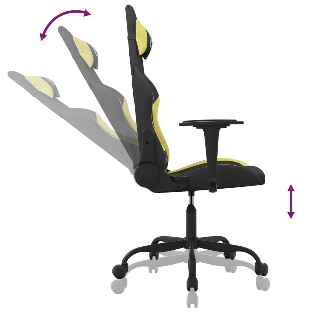 Gaming-Stuhl mit Massagefunktion Schwarz und Creme Stoff