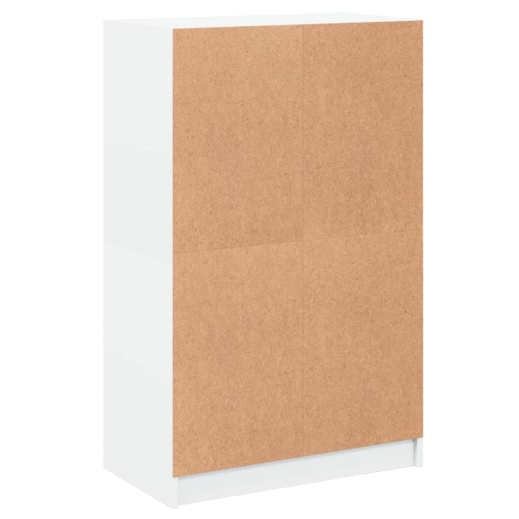 Bücherregal mit Türen Weiß 136x37x109 cm Holzwerkstoff