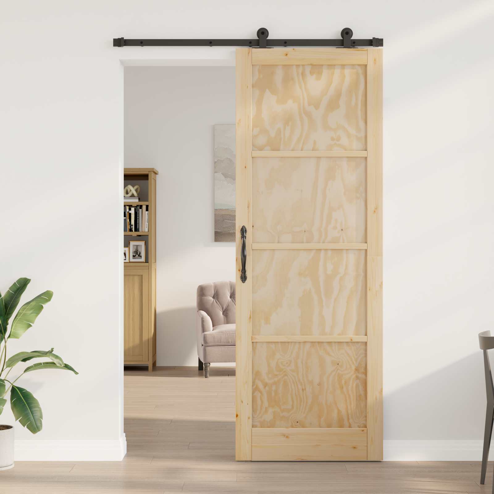 Schiebetür ORKDAL Natur 61 x 198,5 cm Massives Kiefernholz