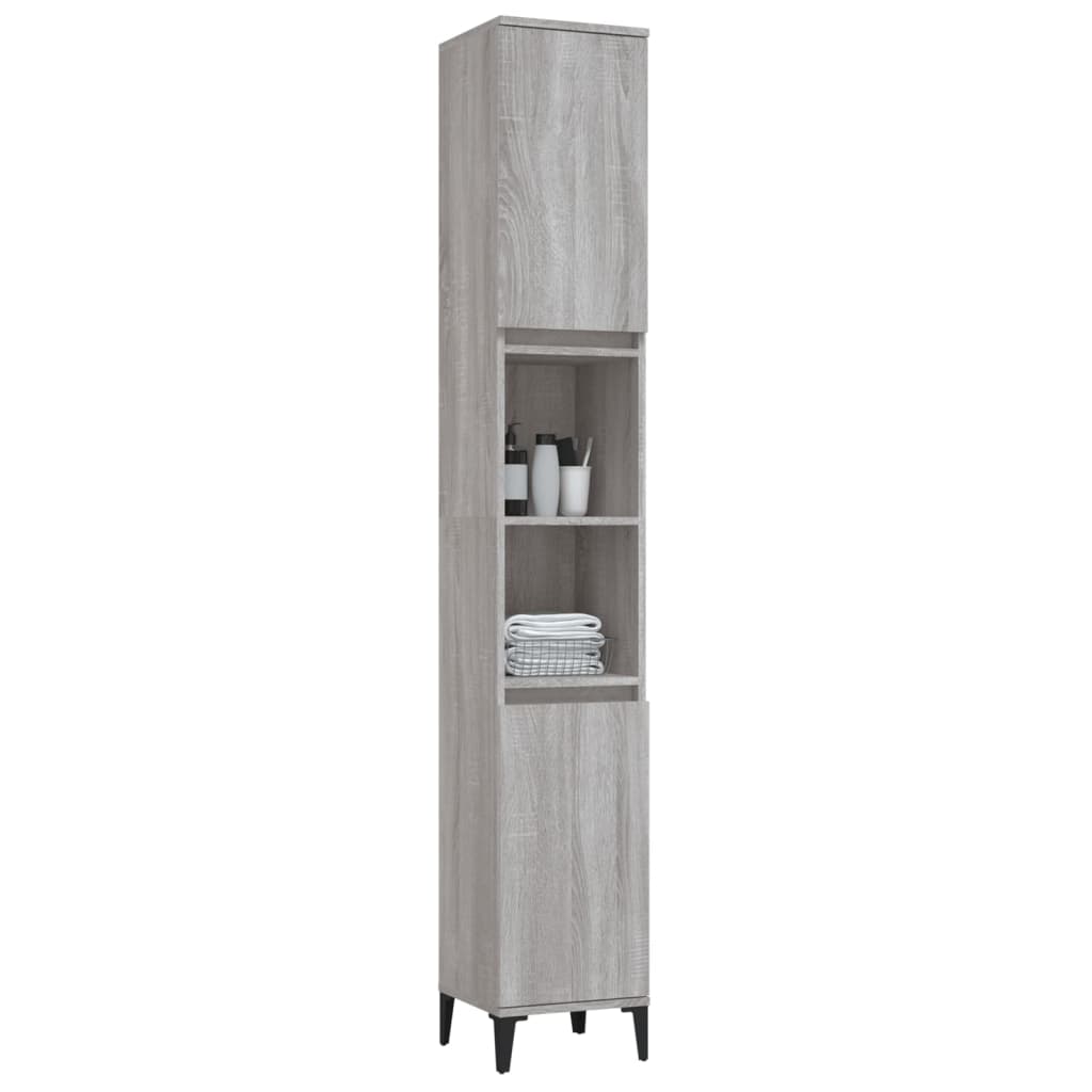 Badschrank Weiß 30x30x190 cm Holzwerkstoff