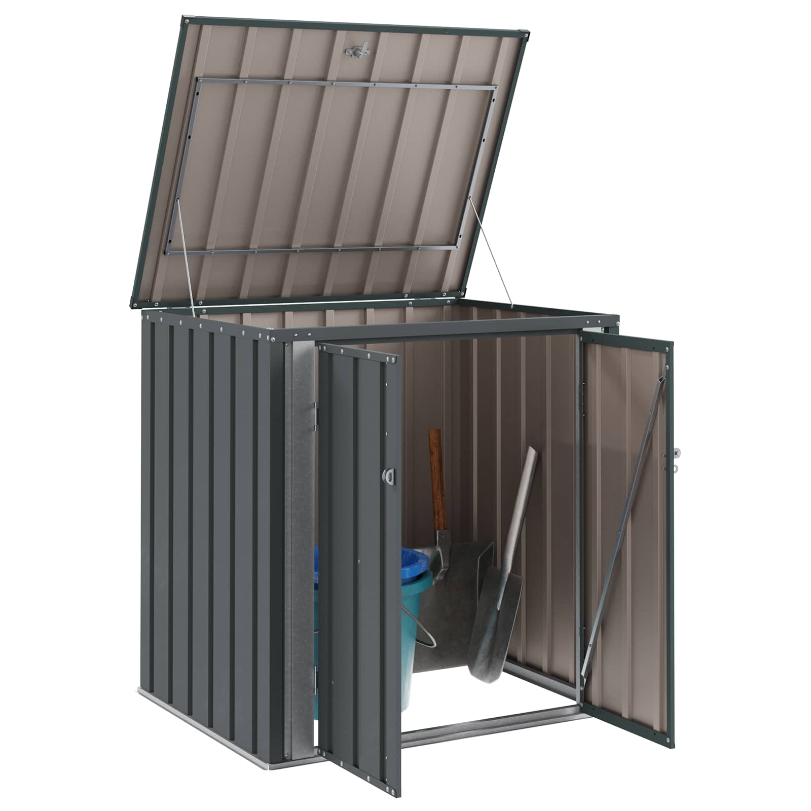 Gartenlagerbox Schwarz 101,5 x 57 x 100,5 cm Stahl
