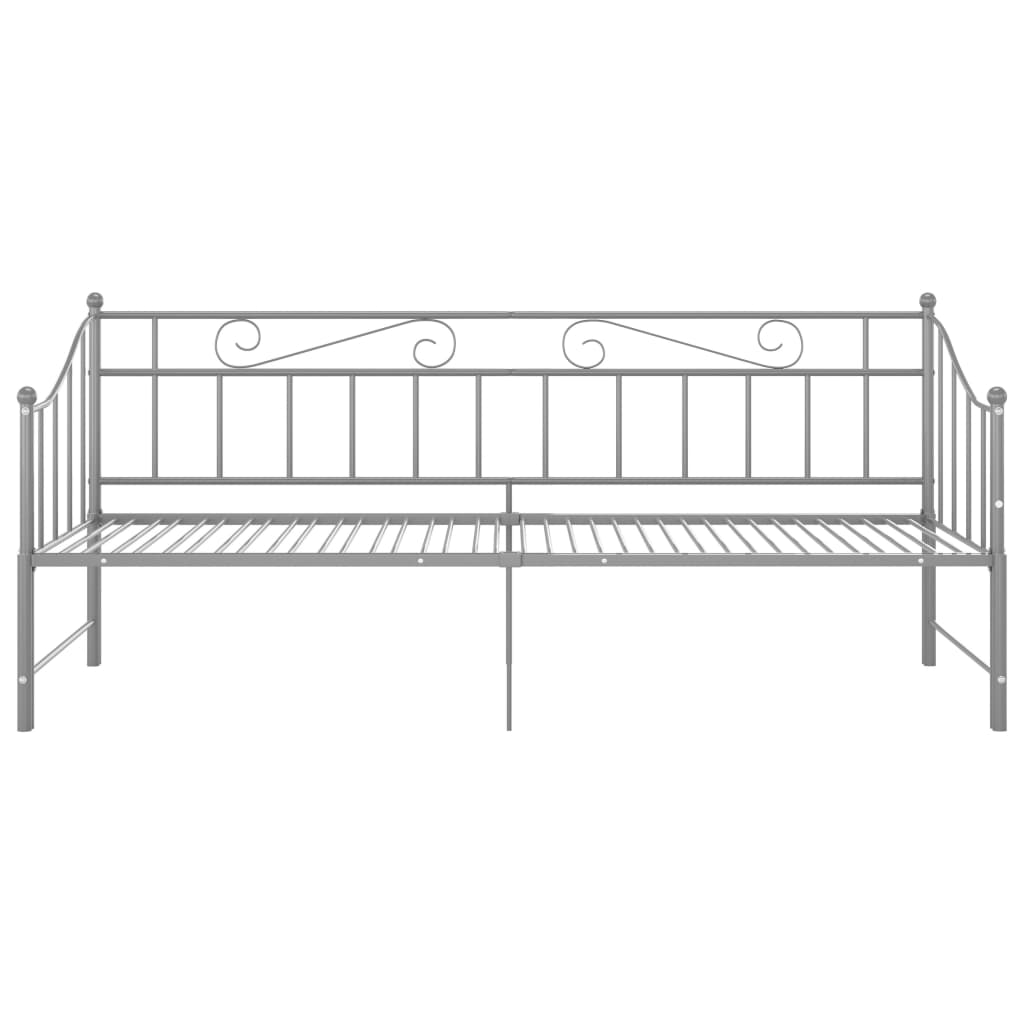 Ausziehsofa Bettgestell Schwarz Metall 90x200 cm