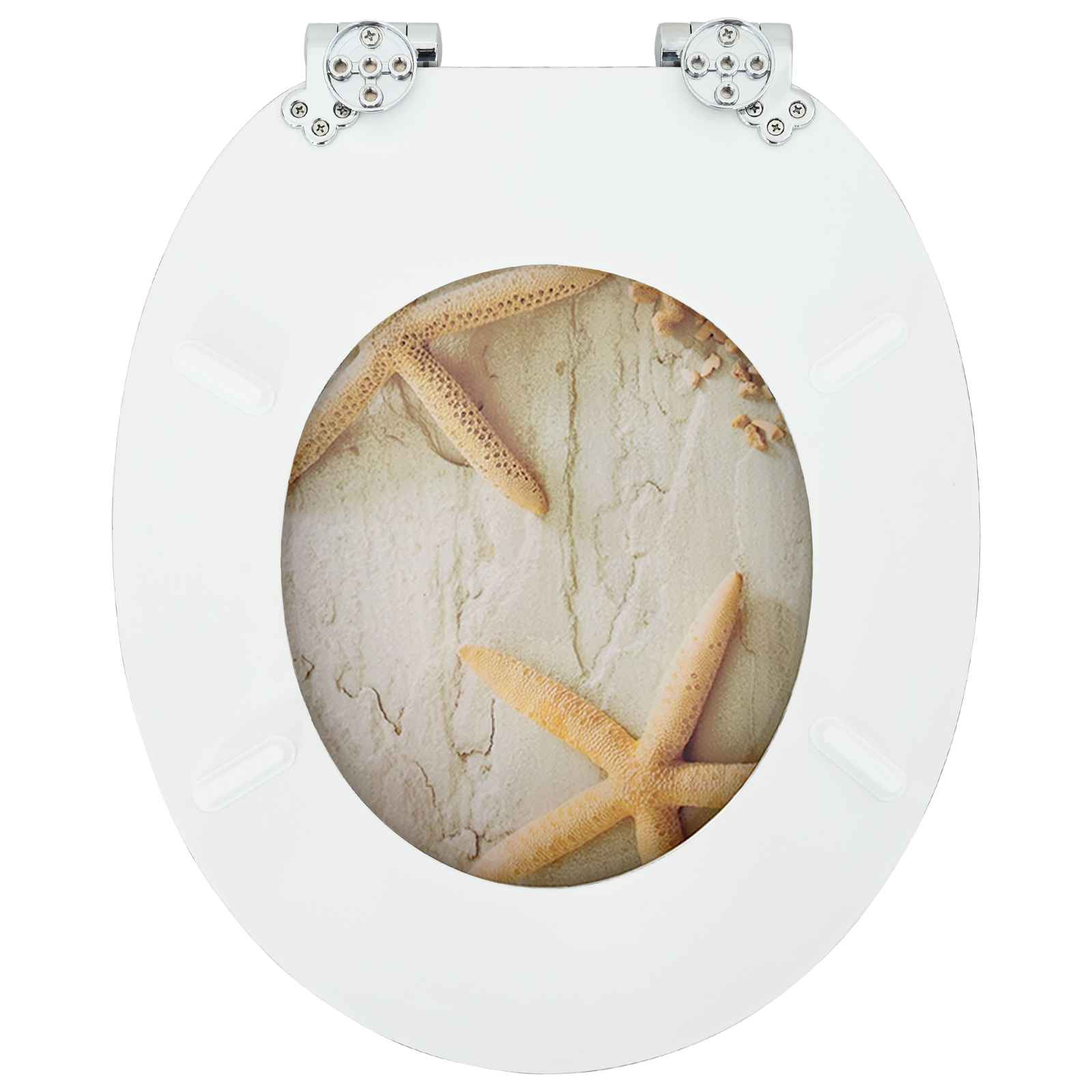 Toilettensitz MDF Deckel Schlichtes Design Weiß