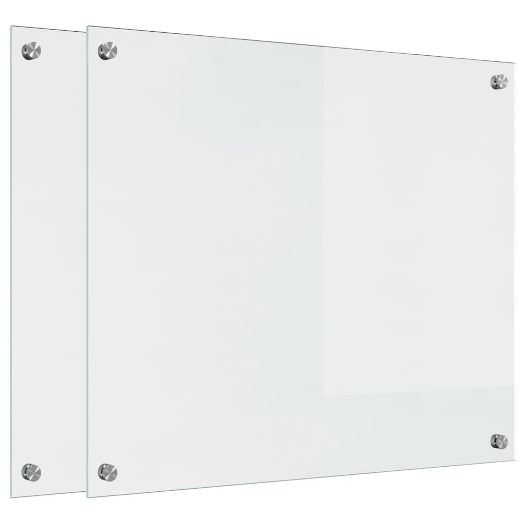 Küchenrückwand 2 pcs Weiß 70 x 40 cm Gehärtetes Glas