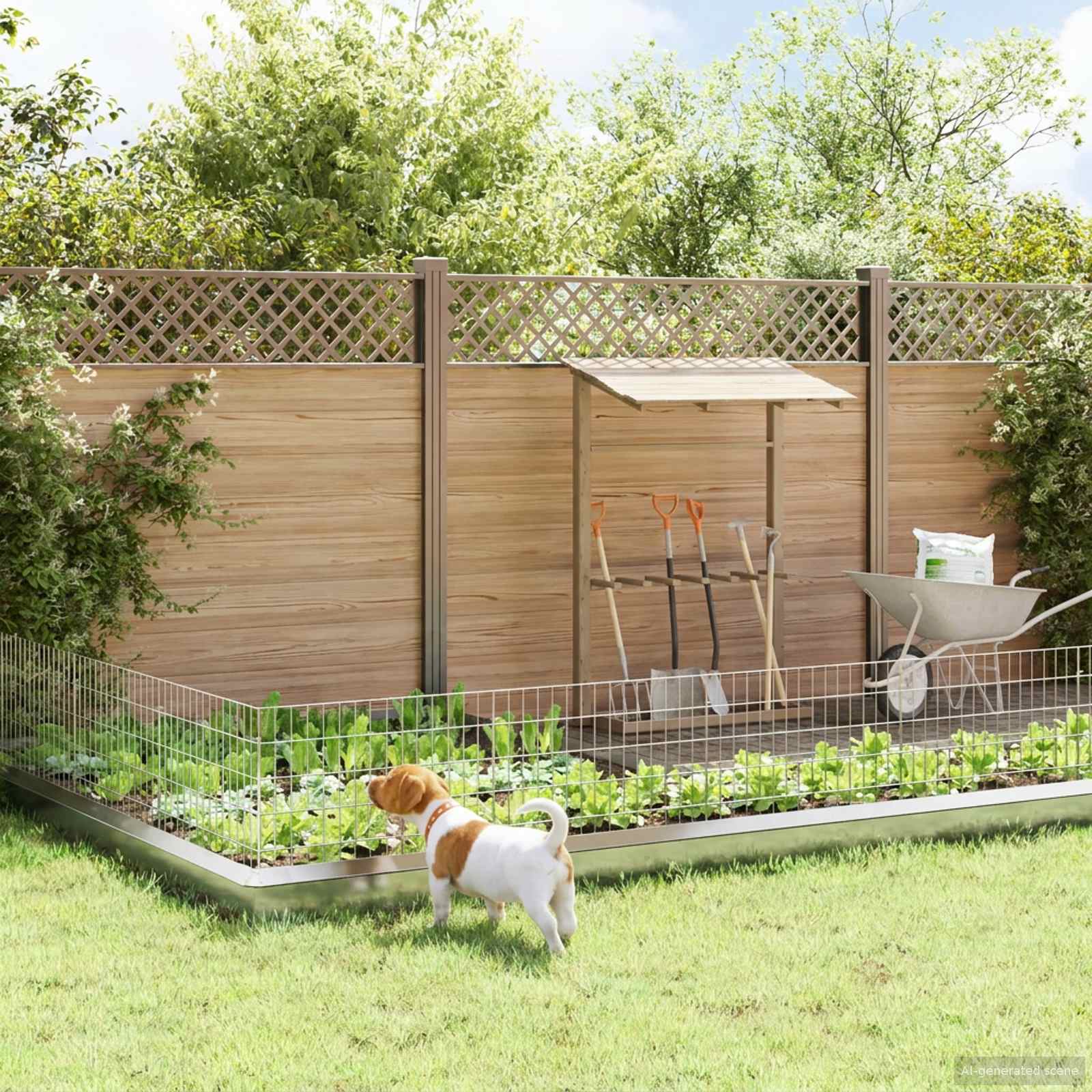Gartenzaun mit Pfählen 12 pcs 35 x 30 cm Mesh Verzinkter Stahl