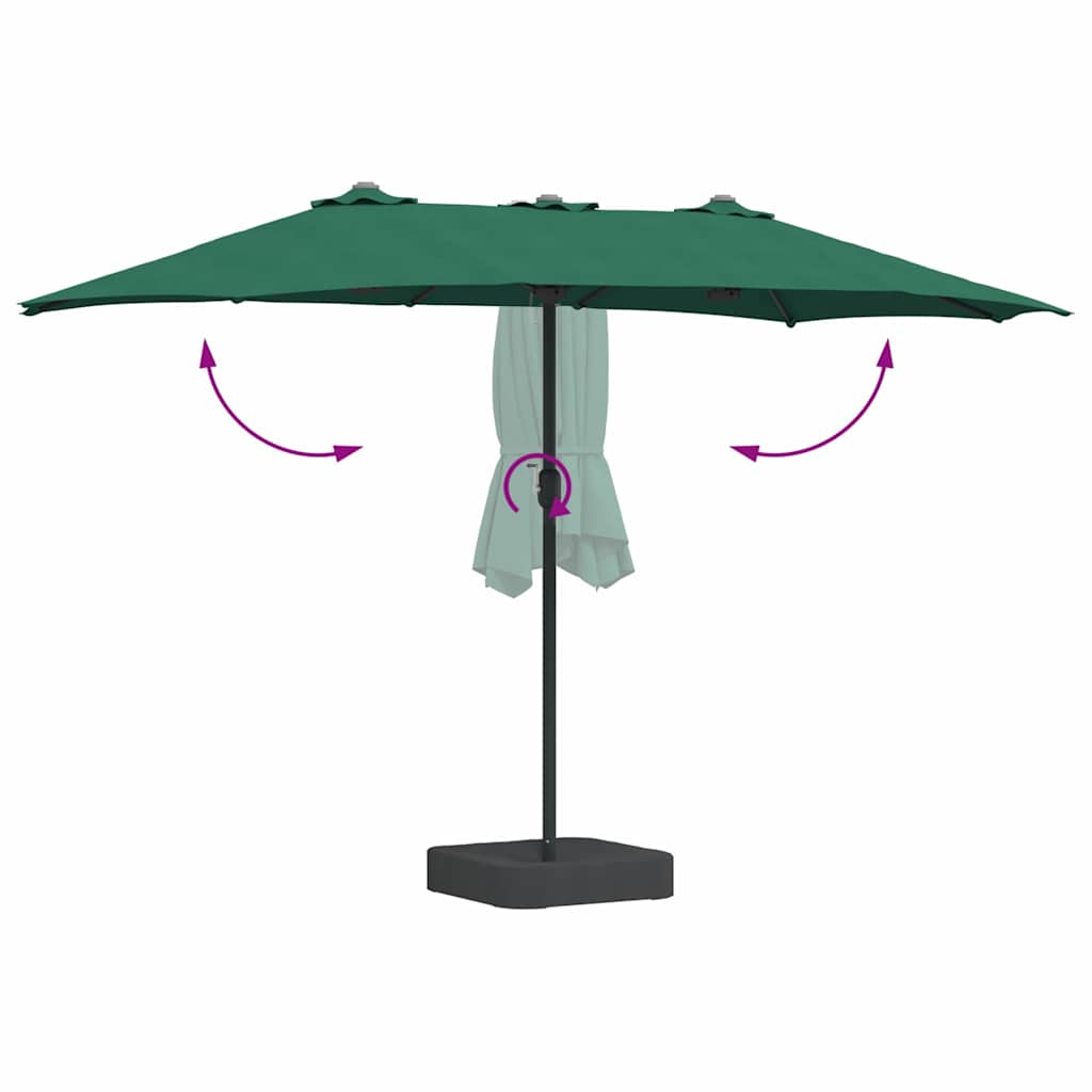 Garten-Sonnenschirm Sand 385 x 209 x 244 cm Polyester und Stahl