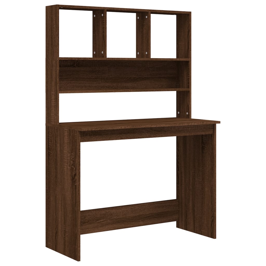 Schreibtisch mit Regal Weiß 102x45x148 cm Holzwerkstoff