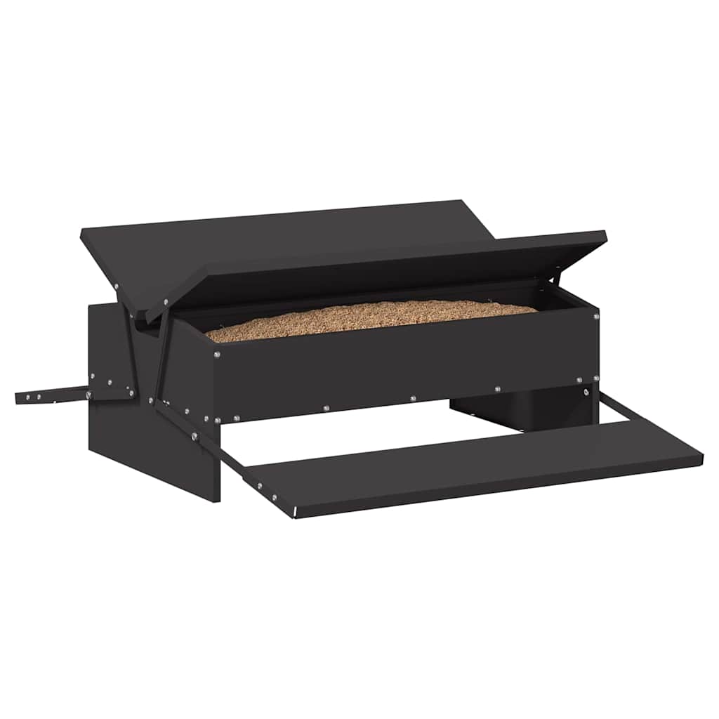 Hühnertretfeeder Schwarz 48,5 x 39,5 x 19 cm