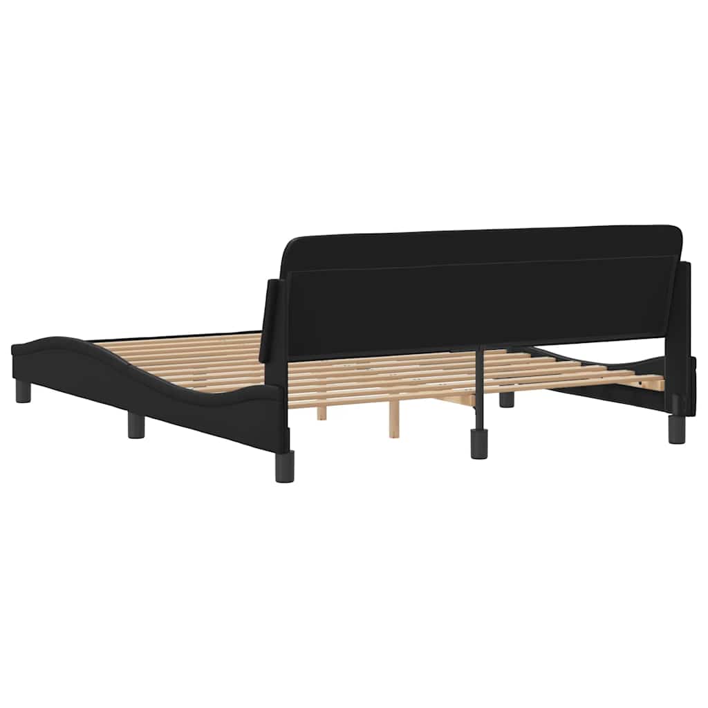Bettgestell "Dover" Schwarz 80x200 cm Kunstleder