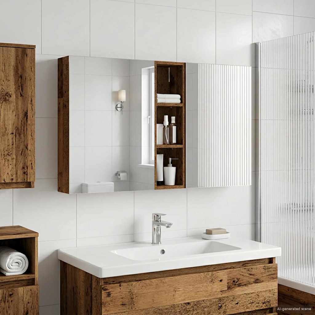 Badezimmerschrank-Set 3 pcs 80 x 10,5 x 50 cm Holzwerkstoff