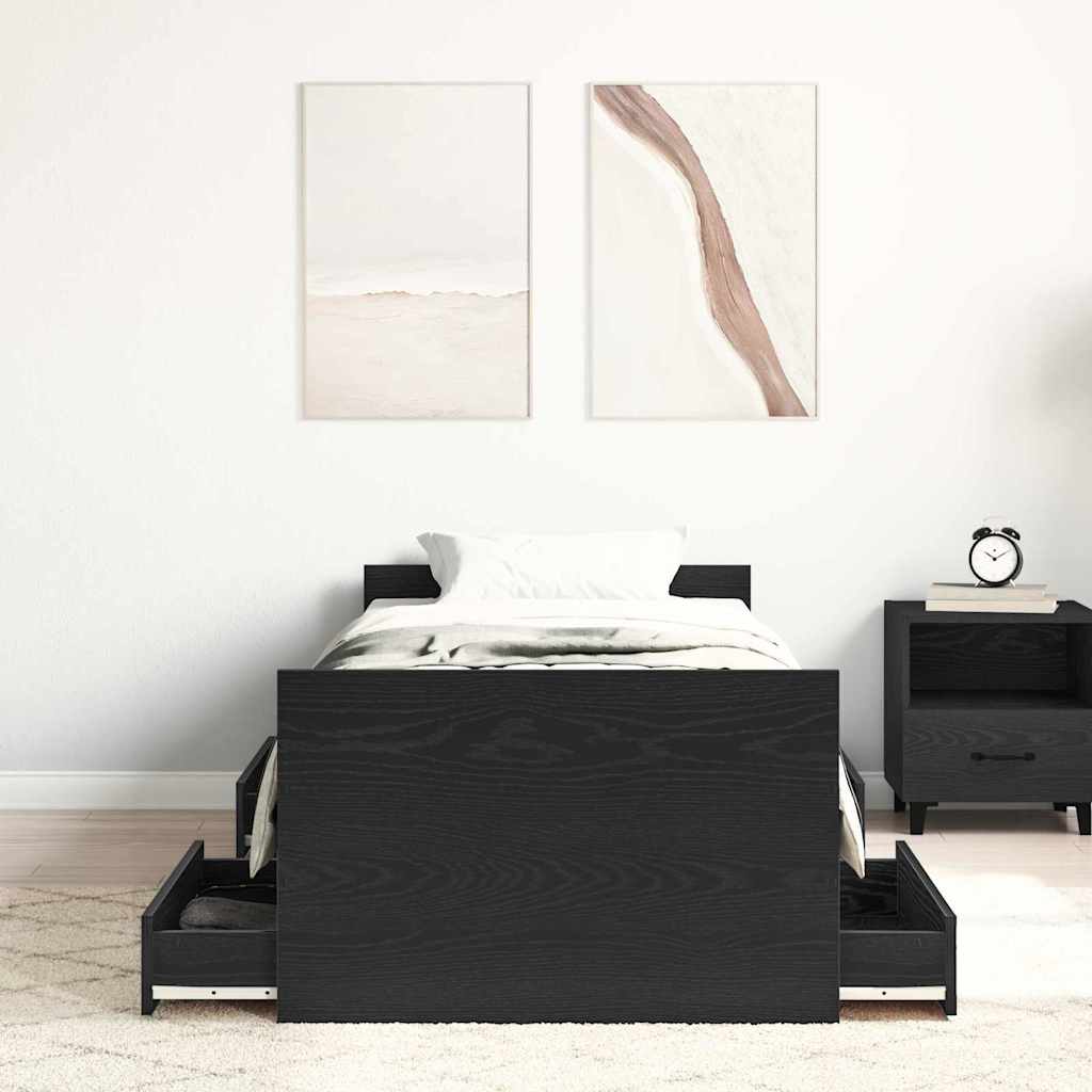Bettgestell mit Kopf- und Fußteil Weiß 100x200 cm