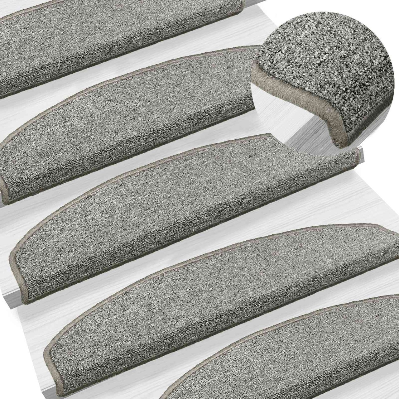 Stufenmatten 15 Stk. 56x17x3 cm Anthrazit Halbrund