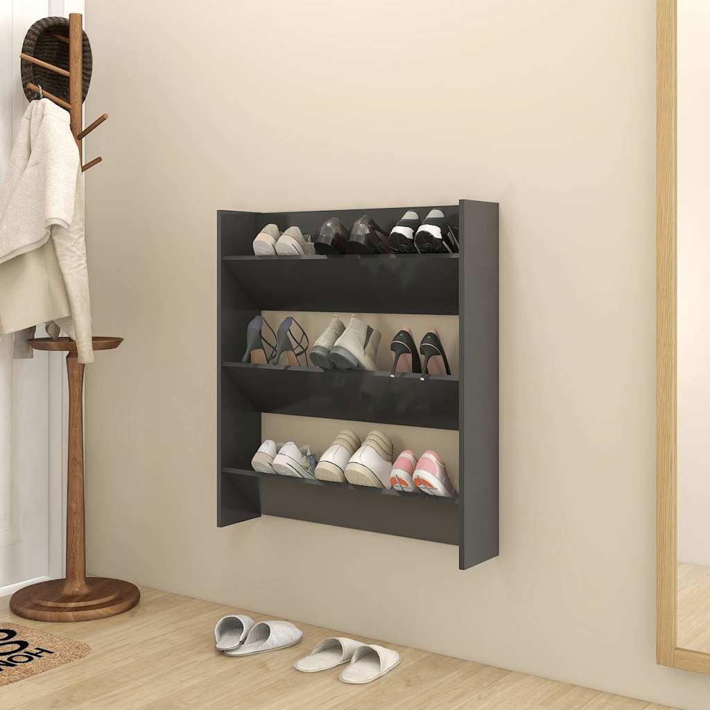 Wand-Schuhschränke 4 Stk. Weiß 60x18x60 cm Holzwerkstoff