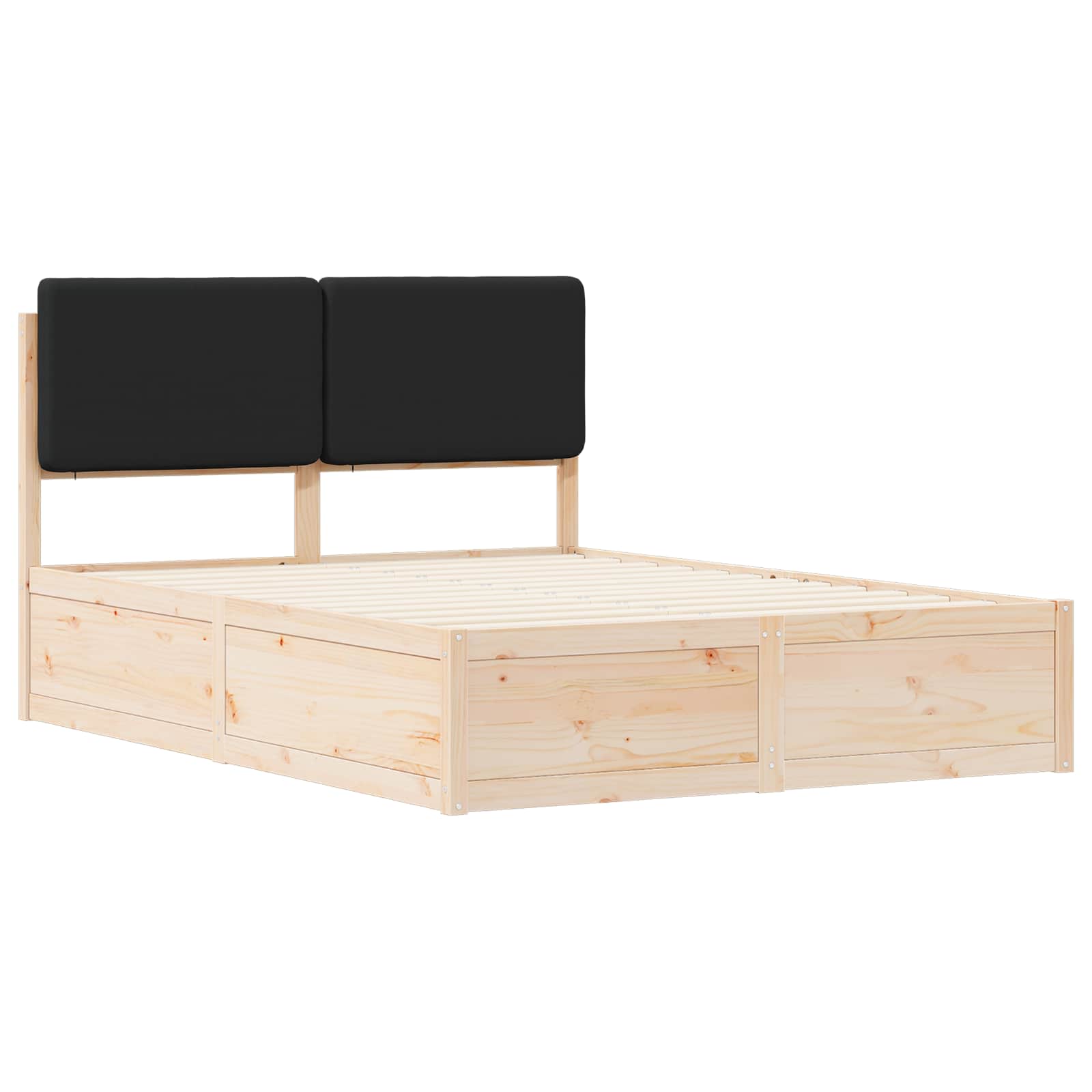 Bettgestell mit gepolstertem Kopfteil Hellgrau 200 x 200 cm