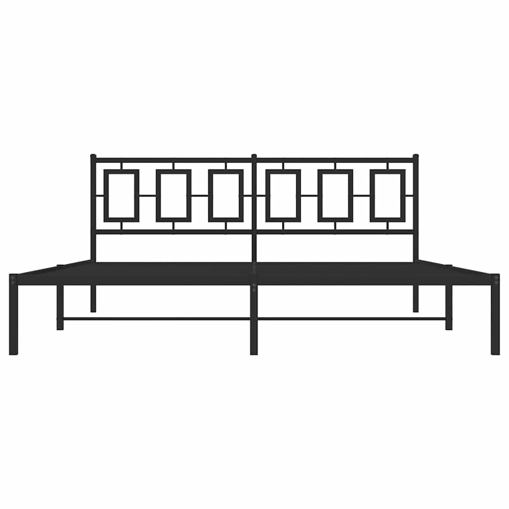 Bettgestell mit Kopf- und Fußteil Metall Weiß 180x200 cm
