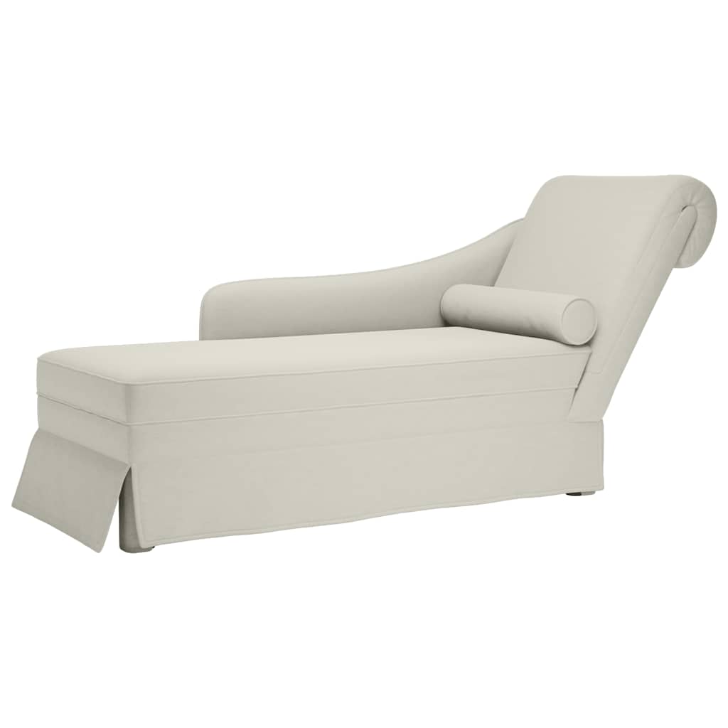 Chaiselongue mit Nackenrolle und Rechter Armlehne Blau Samt