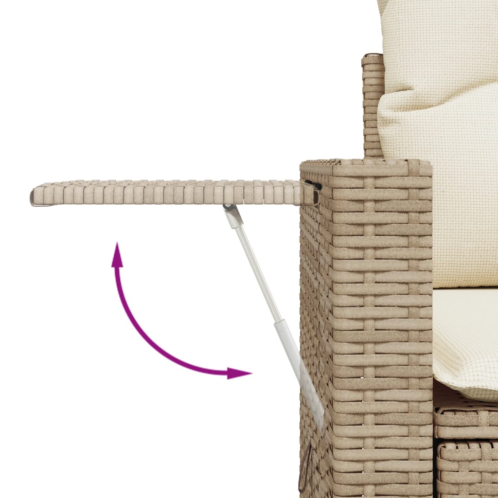 13-tlg. Garten-Sofagarnitur mit Kissen Schwarz Poly Rattan