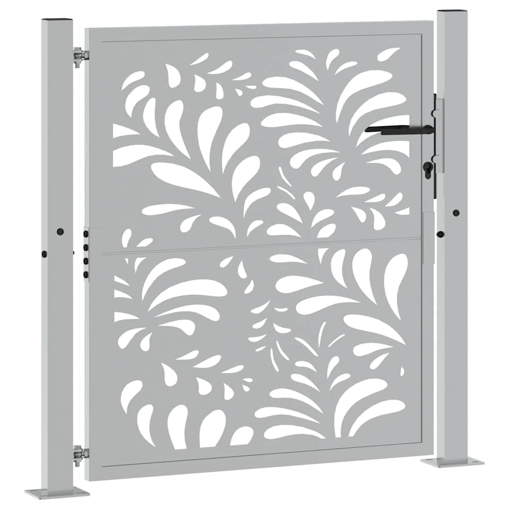 Gartentor Schwarz 100x100 cm Stahl Lichtdesign