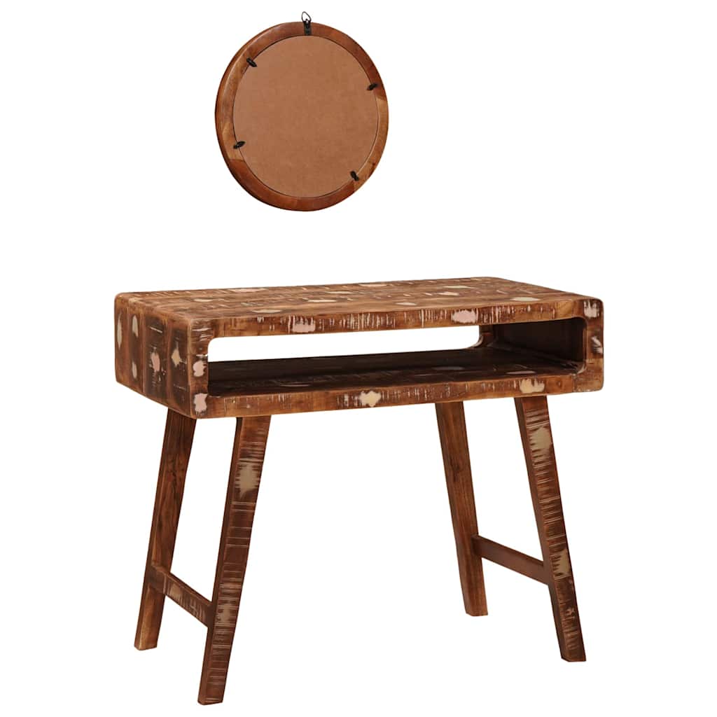 Schminktisch mit Spiegel Braun 90 x 76 x 45 cm Massivholz Mango