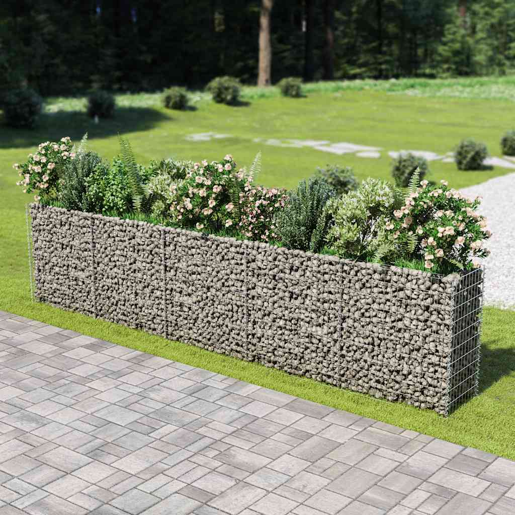 Gabionen-Hochbeet Verzinkter Stahl 450×90×100 cm