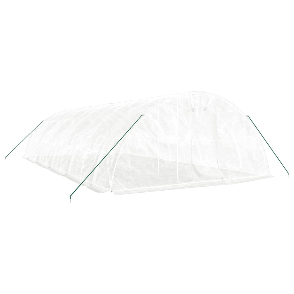 Gewächshaus mit Stahlrahmen Weiß 40 m² 8x5x2,3 m