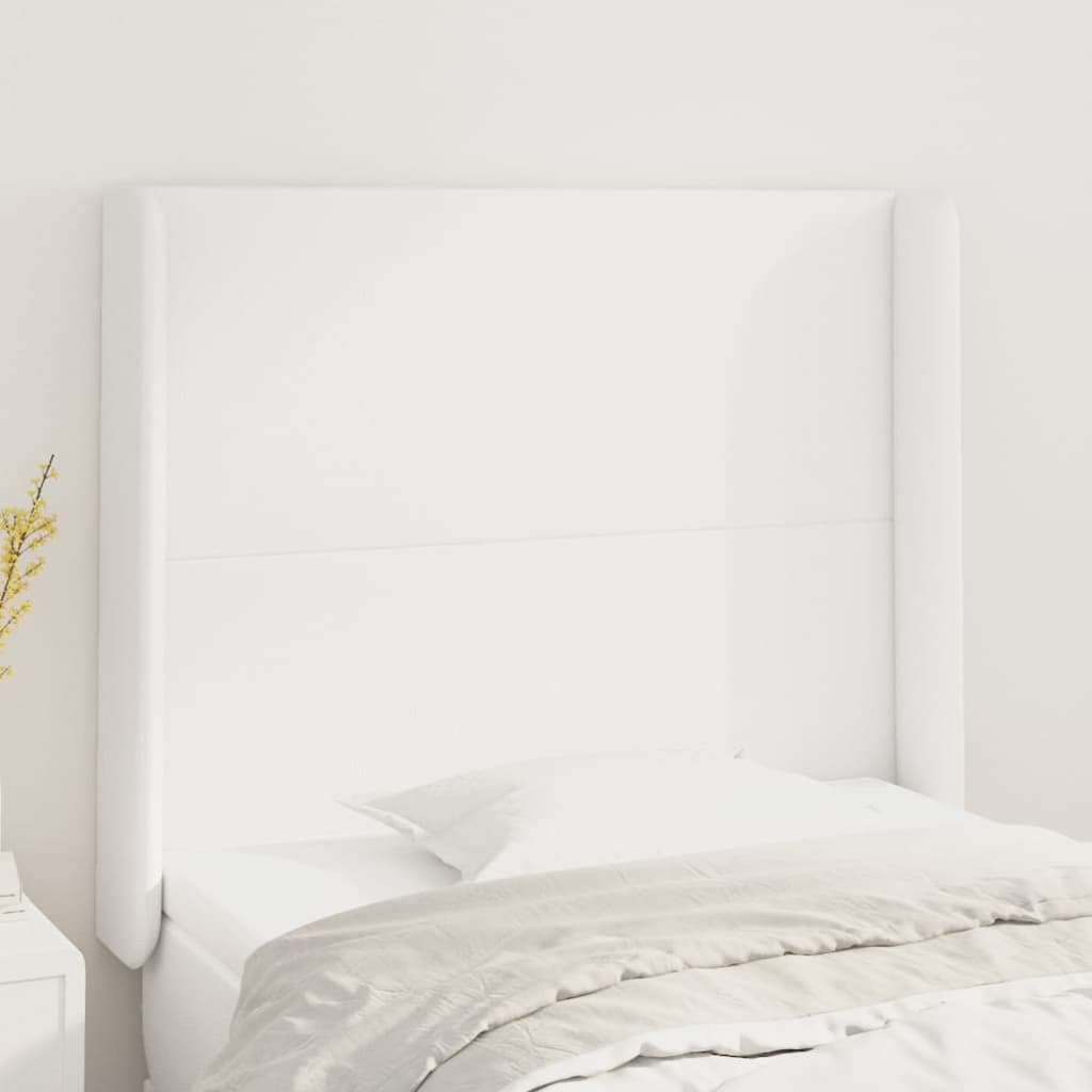 Kopfteil mit Ohren Creme 83x16x78/88 cm Kunstleder