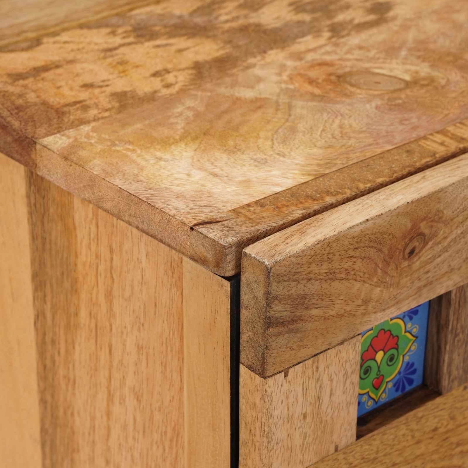 Nachttisch Braun 50 x 33 x 60 cm Massivholz Mango