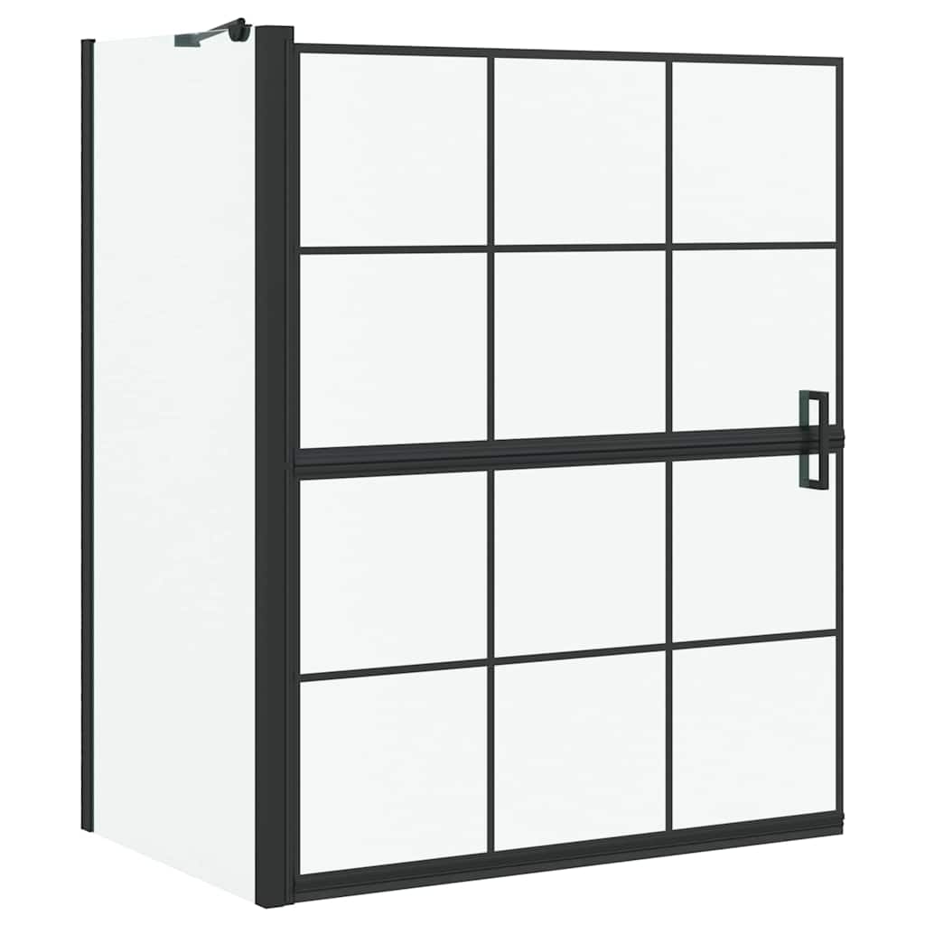 Bad-Duschschirm Schwarz und Transparent 80 x 68 x 128 cm