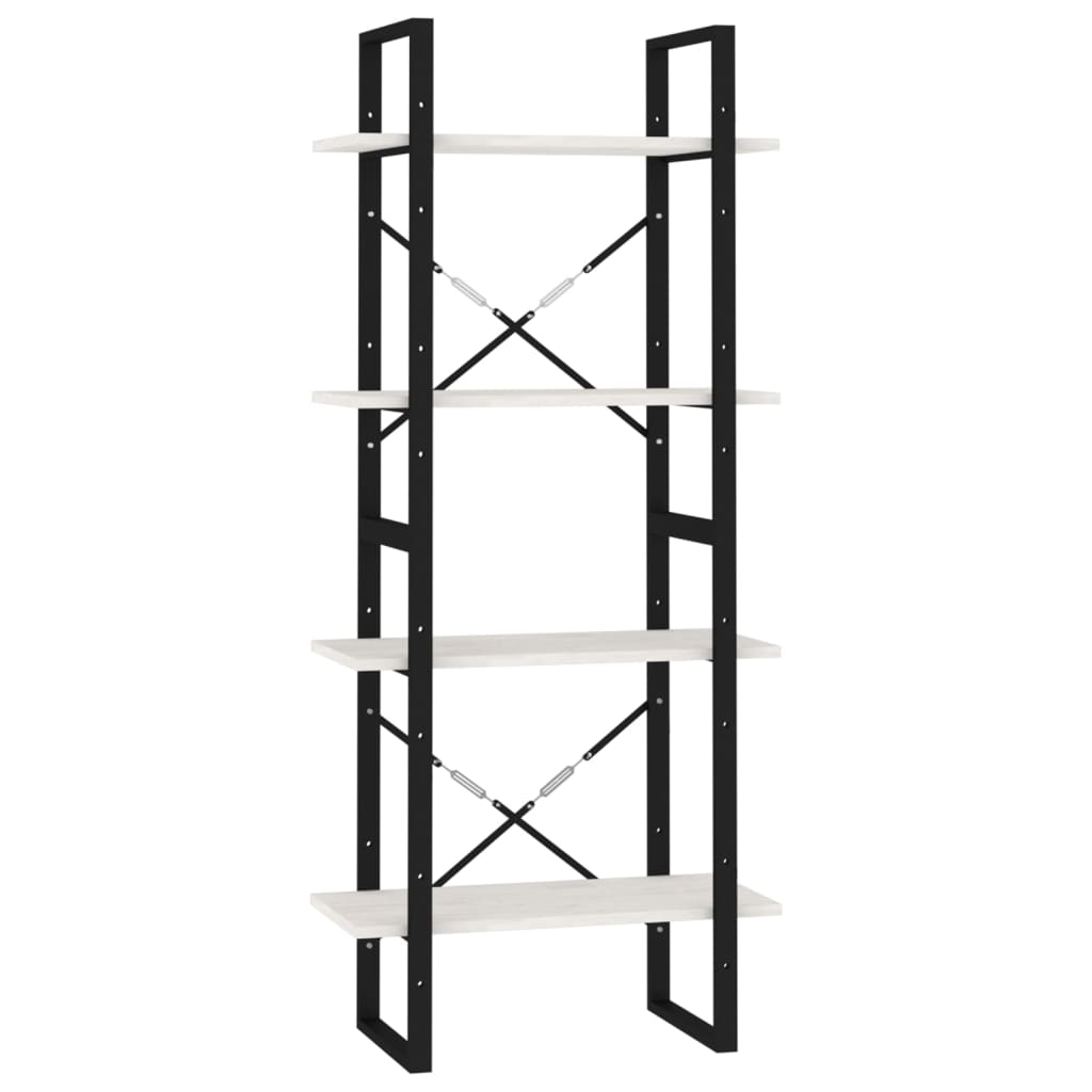 Bücherregal 2 Fächer Weiß 60x30x70 cm Holzwerkstoff