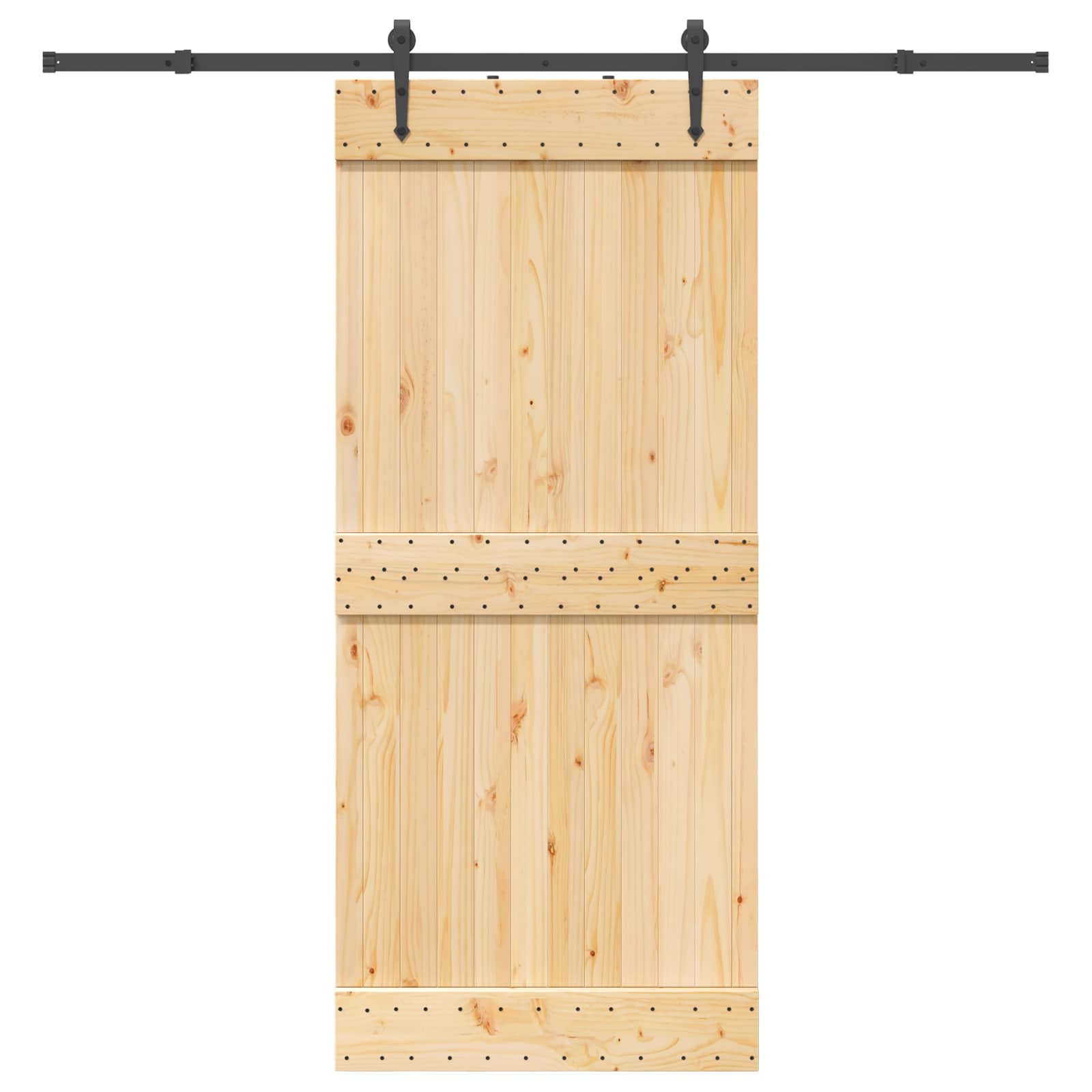 Schiebetür NARVIK Natürlich und Schwarz 70 x 210 cm (152,5 cm)