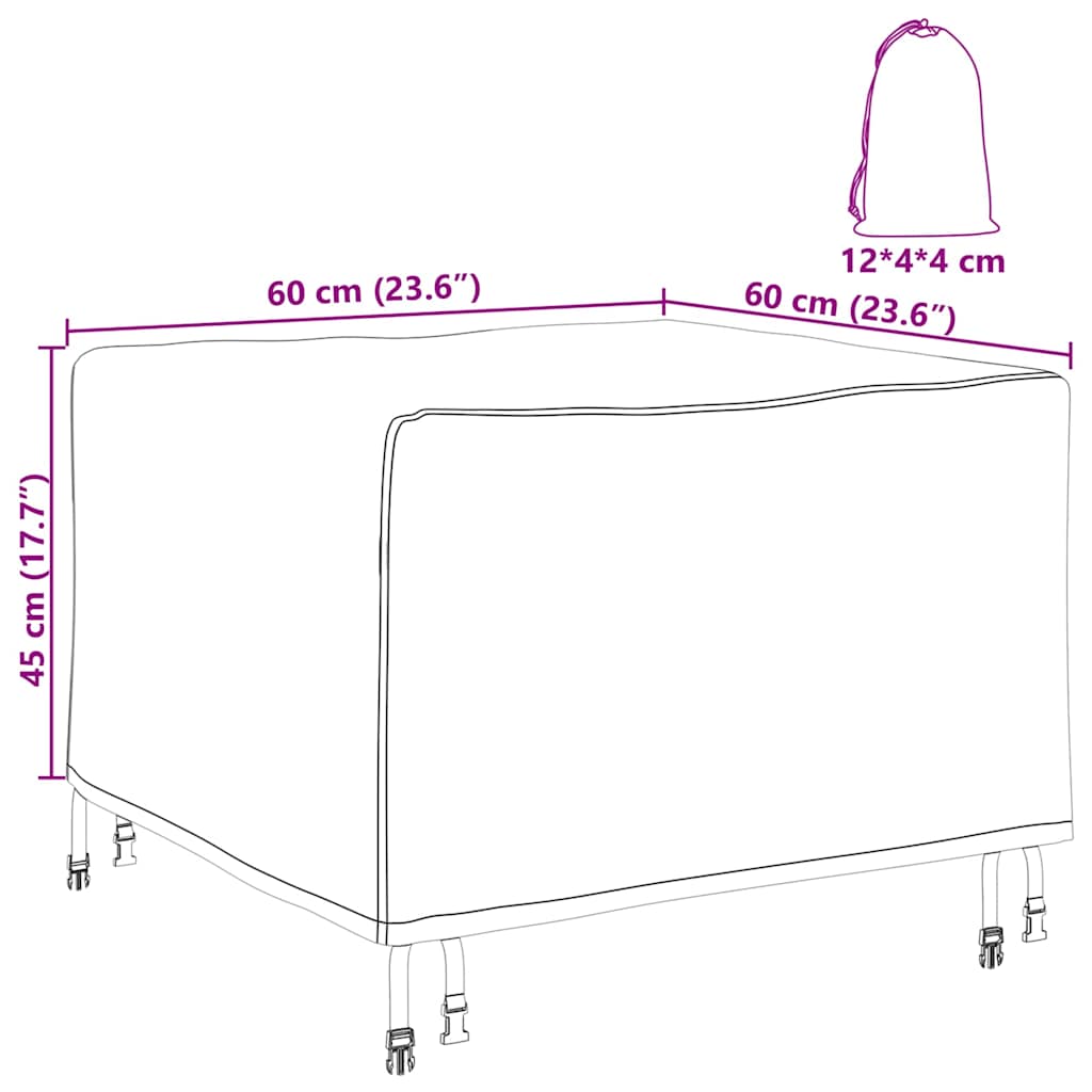 Möbelbezug Schwarz 60 x 60 x 45 cm 210D Oxford Stoff
