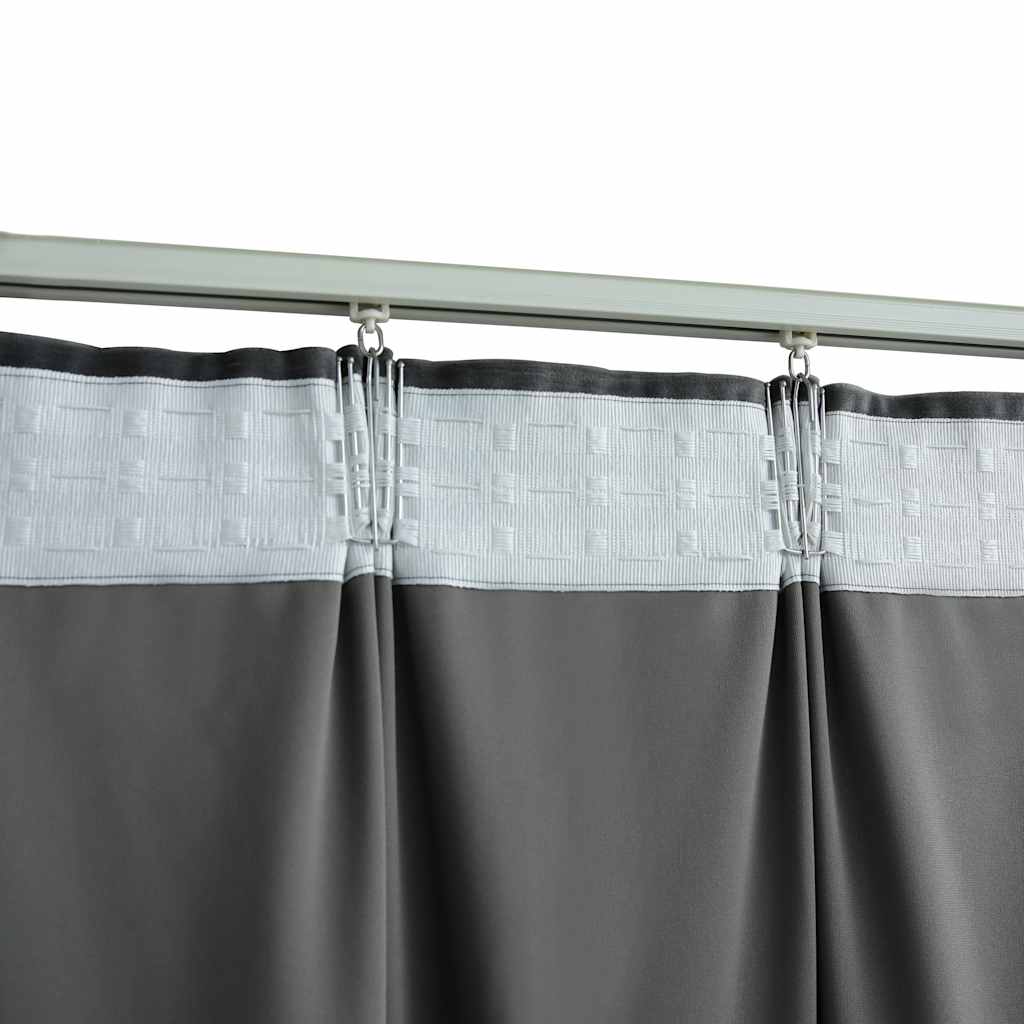 Verdunkelungsvorhang mit Haken Samt Schwarz 290 x 245 cm