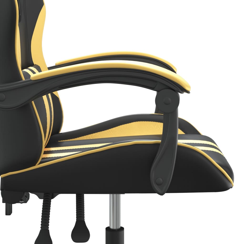 Gaming-Stuhl Drehbar Schwarz und Blau Kunstleder