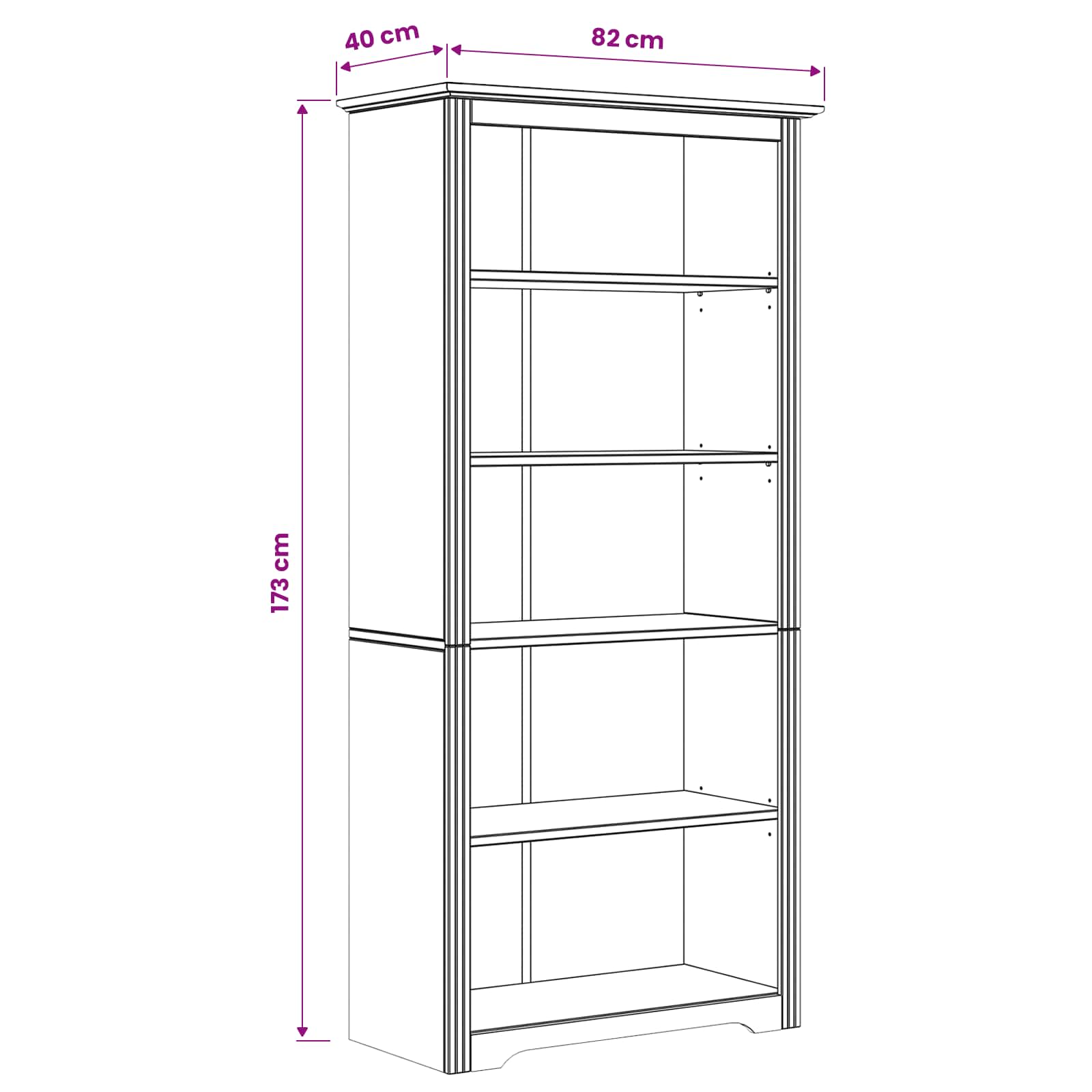 Bücherregal BODO Honigbraun 82 x 40 x 173 cm Holzwerkstoff