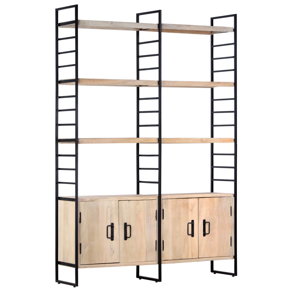 Bücherregal 4 Ebenen 124x30x180 cm Altholz Massiv