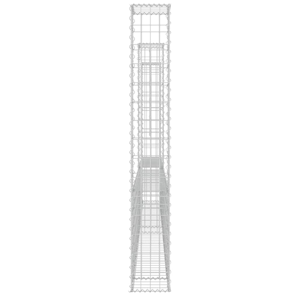 Gabionenkorb U-Form mit 2 Säulen Eisen 140x20x150 cm