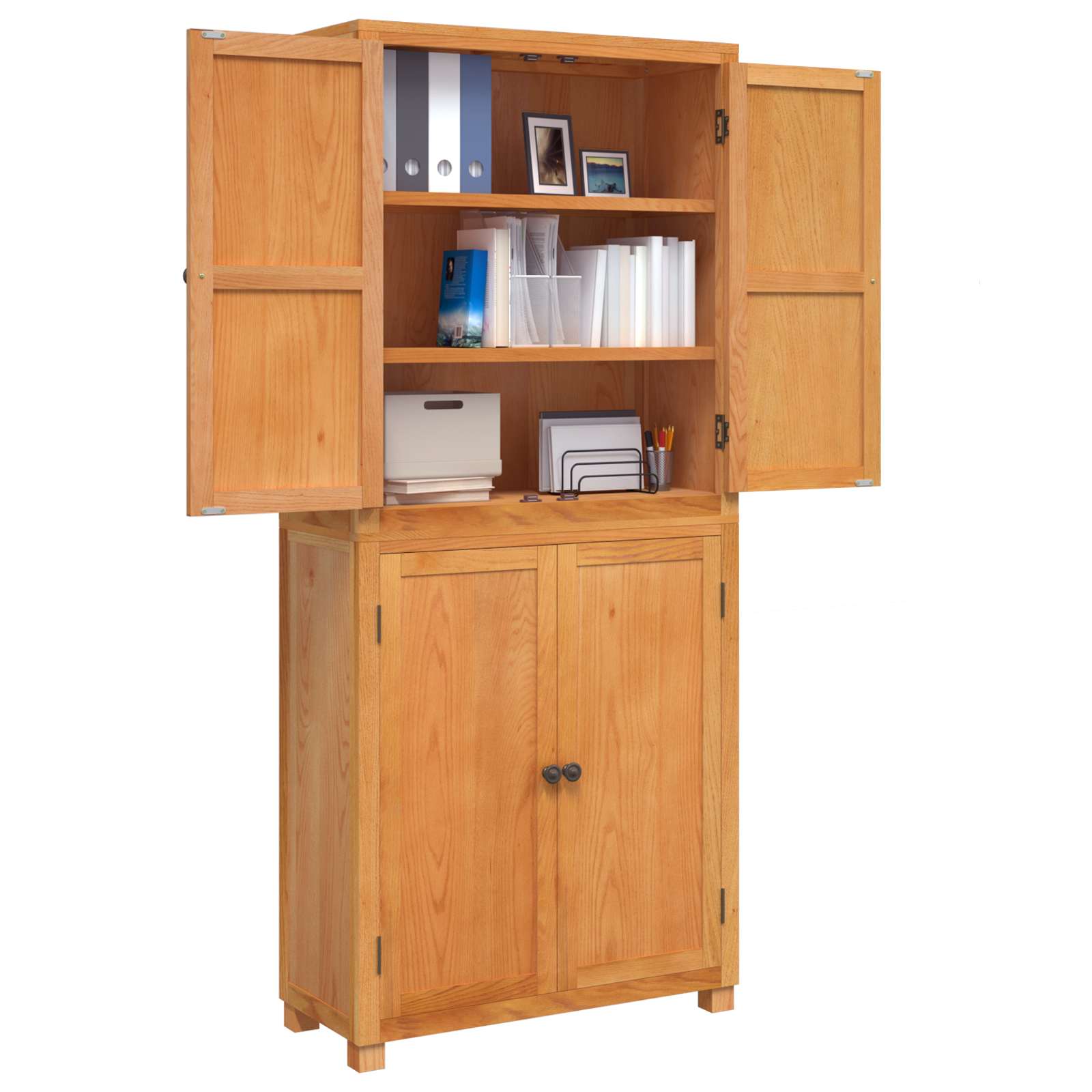 Aufbewahrungsmöbel-Set mit Regal 2 Stk. Natur 80 x 35 x 185 cm