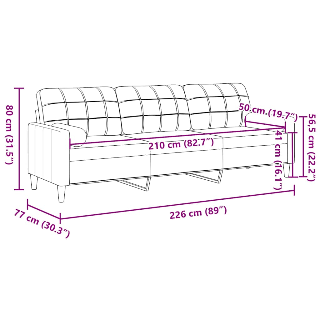 2-Sitzer-Sofa mit Zierkissen Braun 120 cm Stoff