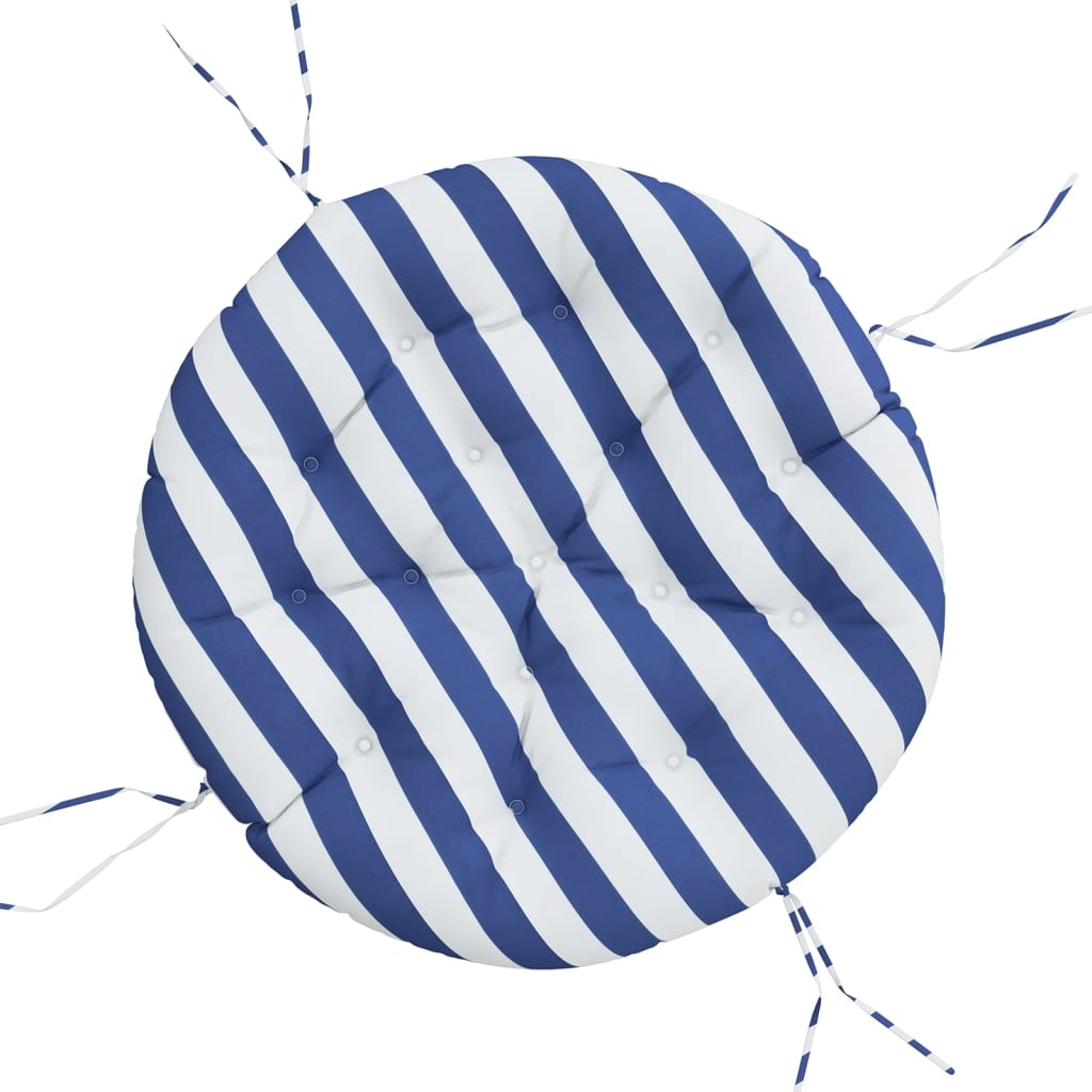 Kissen Rund Marineblau Ø 60x11 cm Oxford-Gewebe