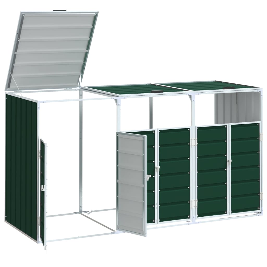 Mülltonnenbox für 1 Tonne Grün 72x81x115 cm Stahl