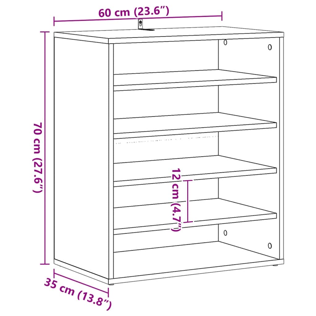 Schuhschrank Weiß 60x35x70 cm Holzwerkstoff